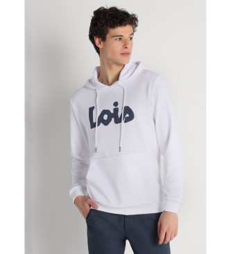 Lois Jeans para hombre. 165013500 Sudadera con Capucha 135263 blanco (S), Casual, Algodón, Manga larga
