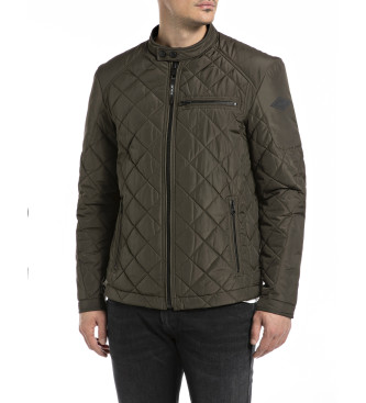 Replay para hombre. M8000.000.84442 Abrigo Poly Oxford kaki (S), Marrón, Casual, Verde, Poliéster