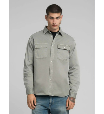 Replay para hombre. M4147.000.84762G Sobrecamisa Oxford gris (S), Casual, Algodón, Manga corta