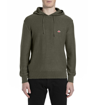 Replay para hombre. UK4865.000.G21280G Sudadera con capucha de punto de algodón kaki (M), Marrón, Casual, Verde