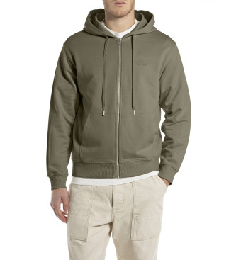 Replay para hombre. M3188.000.23802 Sudadera TTon Terry kaki (M), Marrón, Casual, Verde, Algodón