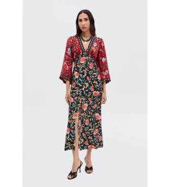 Rixo para mulher. 010.05066.425.07097 Vestido Dahlia preto (XS), Casual, Seda, Manga comprida