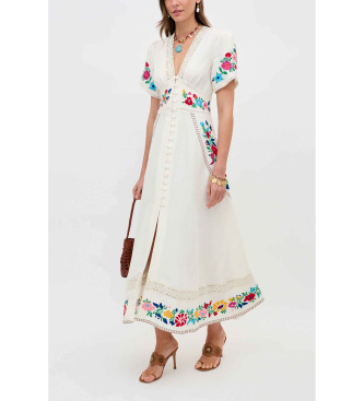 Rixo 226 Vestido Novara blanco