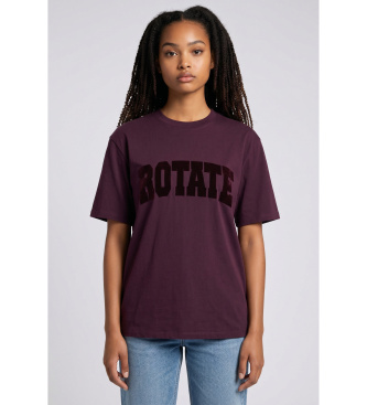 Rotate för kvinnor. 1163602694 Astra T-shirt vinröd (XS), Casual, Kort ärm, Ekologisk bomull, Bordeaux