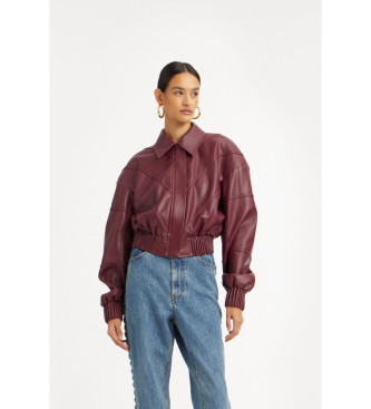 Rotatevoor vrouwen. 1142432734 Bomberjack Biezen bordeauxrood (34), Casual, Gerecycled polyester, Duurzaam