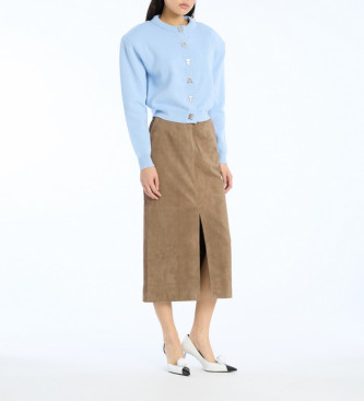 Rotate para mulher. 1138541321 Casaco de malha Magtu azul (M), Casual, Algodão orgânico, Sustentável