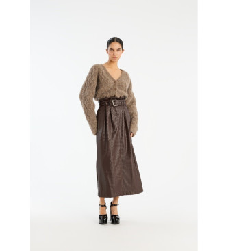 Rotate para mulher. 1146062910 Saia Dax castanha (36), Marrom, Casual, Sustentável, Algodão Reciclado