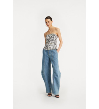 Rotatevoor vrouwen. 1140723054 Cargo broek Cassandria blauw (34), Casual, Denim, Biologisch katoen, Duurzaam