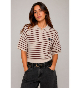 Rotate för kvinnor. 1143041764 Ellia beige polotröja (XS), Casual, Modal, Lång ärm