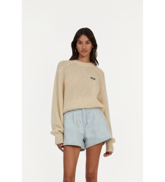 Rotate para mulher. 1128671876 Camisola de malha leve com logótipo bege (36), Casual, Poliamida, Manga comprida, Sustentável