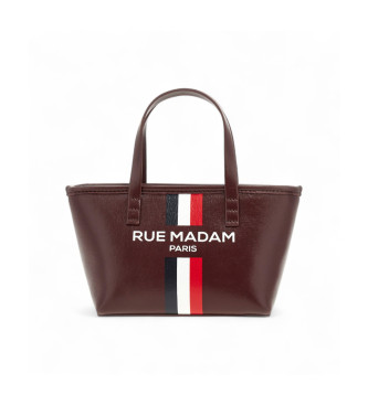 RUE MADAM PARIS para mulher. 1514 Mini saco de compras castanho (OSFA), Casual, Grená, Poliuretano
