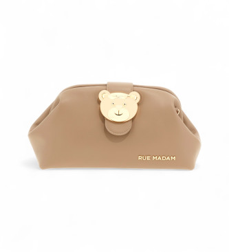 RUE MADAM PARIS para mulher. 1487 A bolsa Pouch em cinzento (OSFA), Casual, Sapatos de Festa, Poliuretano, Taupe