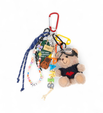 RUE MADAM PARIS para mulher. 1523 Porta-chaves com ursinho de peluche (OSFA), Multicolor, Poliéster, Poliuretano