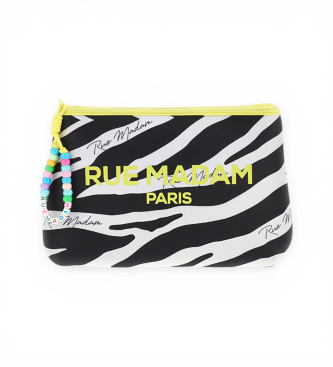 RUE MADAM PARIS para mujer. 1563 Neceser Summer Clutch zebra (OSFA), Casual, Animal print, Neopreno
