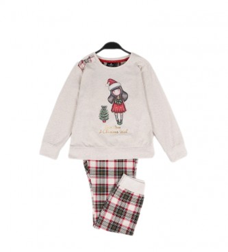 Santoro para criança. Pijamas Chritsmas bege Santoro