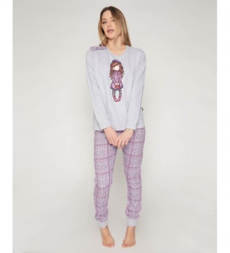 Santoro para mujer. Pijama Le Beret gris, lila Santoro