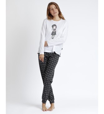 Santoro para mulher. Pijama de manga comprida I Wish I Was You branco