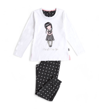 Santoro para criança. Pijama de manga comprida I Wish I Was You branco