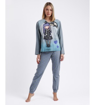 Santoro para mulher. Pijama de manga comprida Just In Case azul
