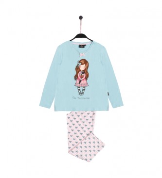 Santoro. Pijama quebra-nozes de manga comprida azul Santoro