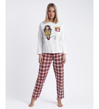 Santoro para mulher. Pijama de manga comprida Undone branco Santoro