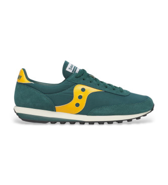 Saucony para hombre. S70884-11 Zapatillas de Piel Trainer 80 verde (41), Plano, Cordones, Casual