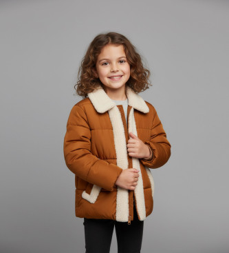 Save The Duck para niña. J32338G-MEGA21 Chaqueta bomber Moli camel (12 Años), Marrón, Casual, Nylon, moda infantil