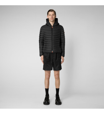 Save The Duck para hombre. D30650M-GIGA01 Abrigo Donald negro (S), Casual, Nylon