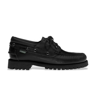 Sebago para hombre. 741271W Zapatos de Piel Acadia negro (40), Plano, Cordones, Casual