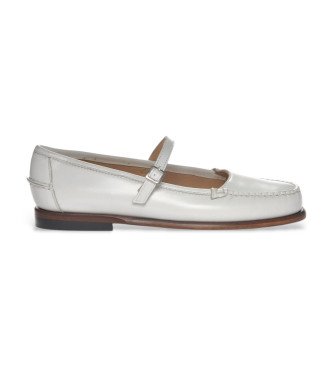 Sebago para mujer. 76113JW Bailarinas de Piel Pop blanco (39), Plano, Hebilla, Casual, Clásico