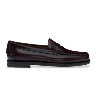 Sebago para mujer. 7001530 Mocasines de Piel Classic Dan marrón burdeos (36), Plano, 1 a 3cm, Ninguno, Casual, Fiesta, Clásico