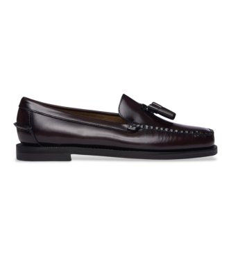 Sebago para mujer. 7001560 Mocasines de Piel Classic Will marrón burdeos (36), Plano, 1 a 3cm, Ninguno, Casual, Fiesta, Clásico