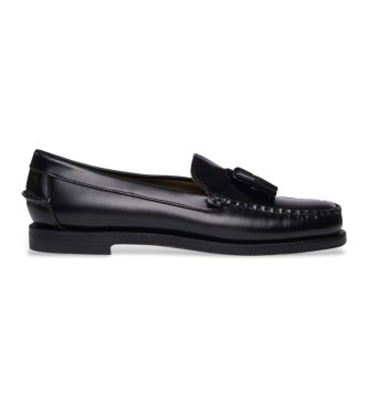 Sebago para mujer. 7001560 Mocasines de Piel Classic Will negro (36), Plano, 1 a 3cm, Ninguno, Casual, Fiesta, Clásico