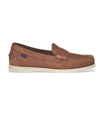 Sebago para hombre. 7111MSW Mocasines de Piel Dan Boat marrón (41), Plano, Ninguno, Casual