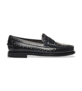 Sebago para mujer. 78118KW Mocasines de Piel Dan Studs negro (R6 = 36), Plano, 1 a 3cm, Ninguno, Casual, Fiesta, Clásico