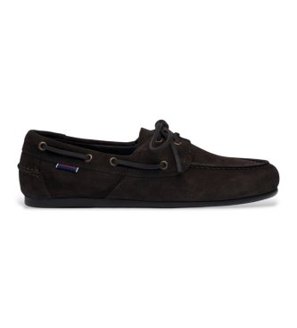 Sebago para mujer. 77124HW Mocasines de Piel Owen negro (36), Plano, Cordones, Casual, Clásico