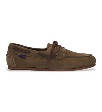 Sebago para mujer. 77124HW Mocasines de Piel Owen taupe (36), Plano, Cordones, Casual, Clásico