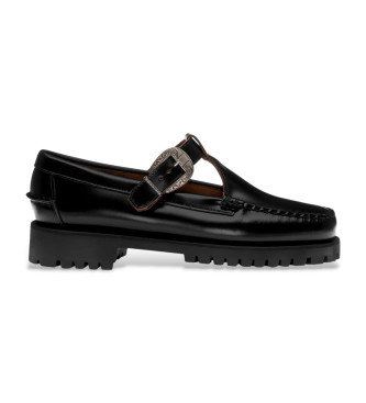 Sebago para mujer. 751244W Zapatos de Piel Aurora negro (39), 1 a 3cm, Hebilla, Casual