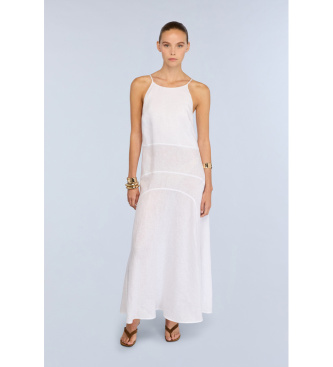 Semicouture para mujer. S6SN22 Vestido Felicia blanco (46), Casual, Sin mangas / Tirantes