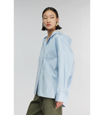 Semicouture para mujer. Y5WK11 Camisa Greta azul (40), Casual, Algodón, Manga larga