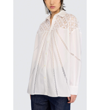 Semicouture para mujer. S6SG25 Camisa Jessika blanco (44), Casual, Algodón, Manga larga