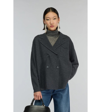 Semicouture für Damen. Y5WB06 Strickjacke Graciana anthrazit (S), Lässig, Grau, Wolle