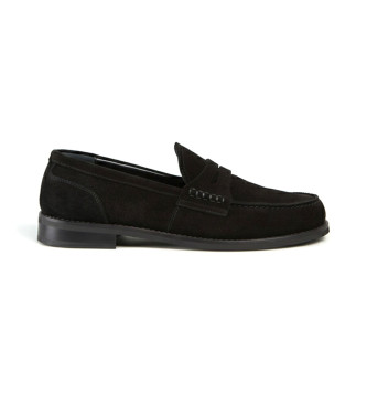 Semicouture para mujer. Y5WZ03 Mocasines de ante Damienne negro (39), Plano, Ninguno, Casual