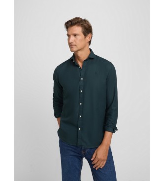 Silbon para hombre. 134170 Camisa sport estructura espiga verde (M), Casual, Algodón, Manga larga
