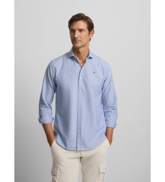 Silbon para hombre. 134145 Camisa sport oxford navy raya fina azul (XL), Casual, Algodón, Manga larga