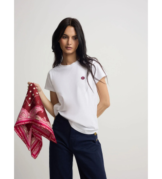 Silbon para mujer. S262040401195 Camiseta smile estampado blanco (S), Casual, Algodón, Manga corta