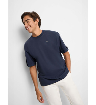 Silbon para hombre. 133776 Camiseta relaxed fit sport college marino (L), Casual, Algodón, Manga corta