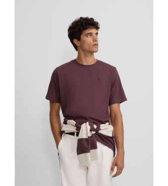 Silbon para hombre. 133765 Camiseta minilogo burdeos (M), Casual, Algodón, Manga corta