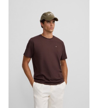 Silbon para hombre. 133766 Camiseta minilogo marrón (S), Casual, Algodón, Manga corta