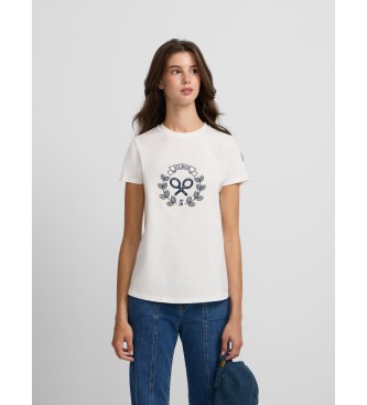 Silbon para mujer. 135593 Camiseta raqueta cuadros blanco roto (XL), Casual, Algodón, Manga corta